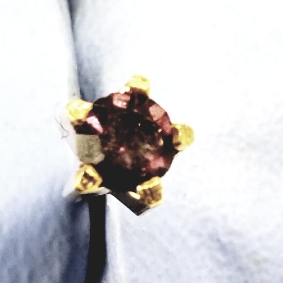 Swarovski Crystal Element - Gold Overlay Purple Stone "Tiny" Stud Earrings - Picture 10 of 11